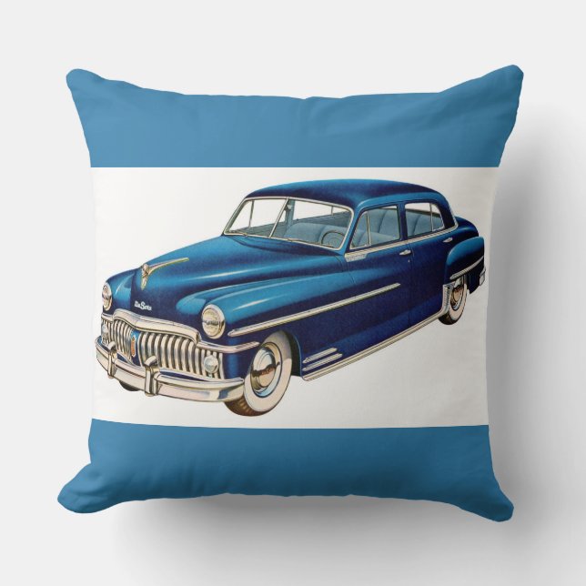 1950 blauwe DeSoto-afdruk Kussen (Voorkant)
