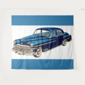 1950 blauwe DeSoto-afdruk Wandkleed (Voorkant (horizontaal))
