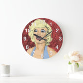 1950 Blonde in blauwe jurk Grote Klok (Huis)