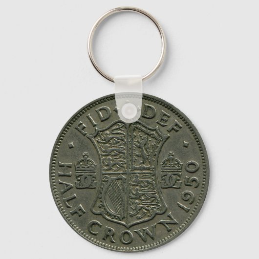 1950 British Half Crown sleutelhanger (Voorkant)