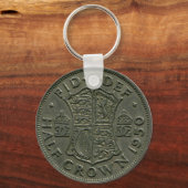 1950 British Half Crown sleutelhanger (Voorkant)
