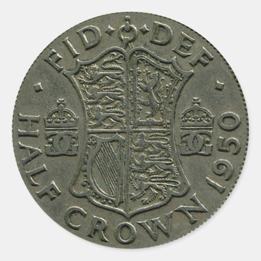 1950 Britse halve kroon sticker (Voorkant)