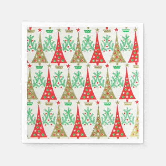 1950 Cartoon Kerstboom Cocktail servetten (Voorkant)