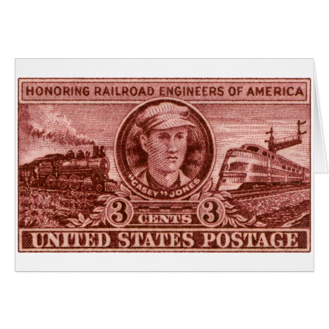 1950 Casey Jones Stamp (Voorkant Horizontaal)