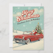 1950 Christmas Card with Retro Santa Feestdagenkaart (Voorkant)
