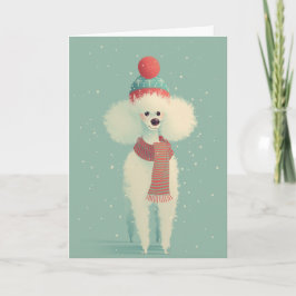 1950 Christmas Poodle Kaart