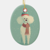 1950 Christmas Poodle Keramisch Ornament (Achterkant)