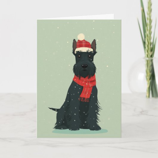 1950 Christmas Scottie Dog Kaart (Voorkant)