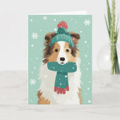 1950 Christmas Sheltie Kaart (Voorkant)