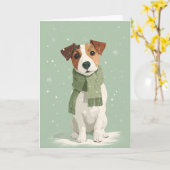 1950 Christmas Terrier Kaart (Gele Bloem)