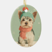 1950 Christmas Yorkie Keramisch Ornament (Achterkant)