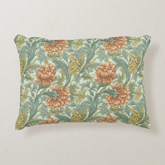 1950 Classy floral Artistieke oude stijl kasteel l Accent Kussen (Voorkant)