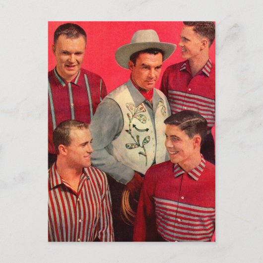 1950 Cowboy Paw en zijn jongens Briefkaart (Voorkant)