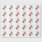 1950 dame die kerstpost controleert cadeaupapier (Vlak)