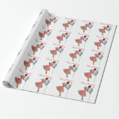 1950 dame die kerstpost controleert cadeaupapier (Uitgerold)