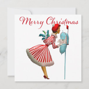 1950  dame die kerstpost controleert kaart