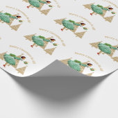 1950  dame kerstgroeten cadeaupapier (Hoek)