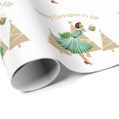 1950  dame kerstgroeten cadeaupapier (Rol Hoek)