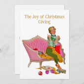 1950  dame kerstgroeten feestdagenkaart (Voorkant / Achterkant)