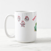 1950  dame kerstgroeten koffiemok (Links)