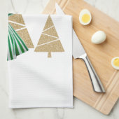 1950  dame kerstgroeten theedoek (Quarter Fold)