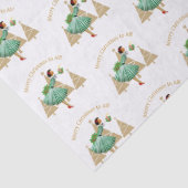 1950  dame kerstgroeten tissuepapier (Detail)