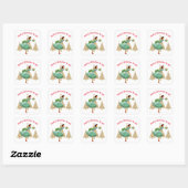 1950 dame kerstgroeten vierkante sticker (Vel)