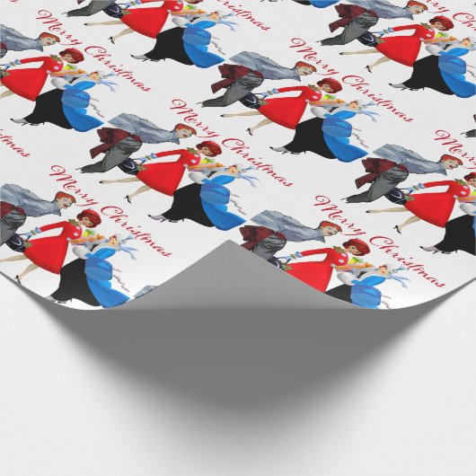 1950  Dames Kerstmis Groeten Cadeaupapier (Hoek)