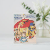 1950 Dieren in dierentuin worden snel beter Briefkaart (Staand voorkant)