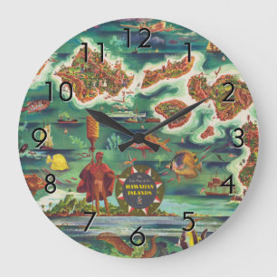 1950 Dole Map of Hawaii Joseph Feher Dark Grote Klok