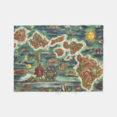 1950 Dole Map of Hawaii Joseph Feher Fleece Deken (Voorkant (Horizontaal))