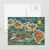 1950 Dole Map of Hawaii Joseph Feher Oil Paint Briefkaart (Voorkant / Achterkant)