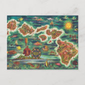 1950 Dole Map of Hawaii Joseph Feher Oil Paint Briefkaart (Voorkant)
