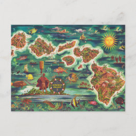 1950 Dole Map of Hawaii Joseph Feher Oil Paint Briefkaart