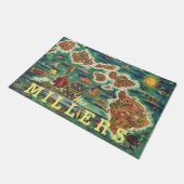 1950 Dole Map of Hawaii Joseph Feher Oil Paint Deurmat (Schuin)