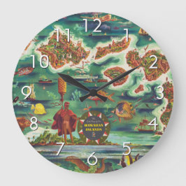 1950 Dole Map of Hawaii Joseph Feher Oil Paint Grote Klok