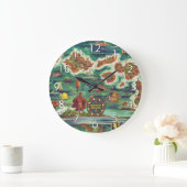 1950 Dole Map of Hawaii Joseph Feher Oil Paint Grote Klok (Huis)