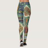 1950 Dole Map of Hawaii Joseph Feher Oil Paint Leggings (Achterkant)