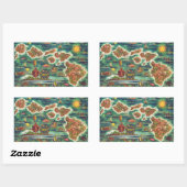 1950 Dole Map of Hawaii Joseph Feher Oil Paint Rechthoekige Sticker (Vel)