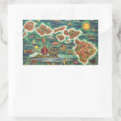 1950 Dole Map of Hawaii Joseph Feher Oil Paint Rechthoekige Sticker (Tas)