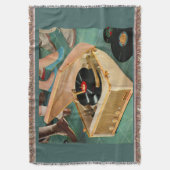 1950 draagbare platenspeler en deken (Voorkant Verticaal)