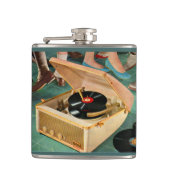 1950 draagbare platenspeler en heupfles (Voorkant)