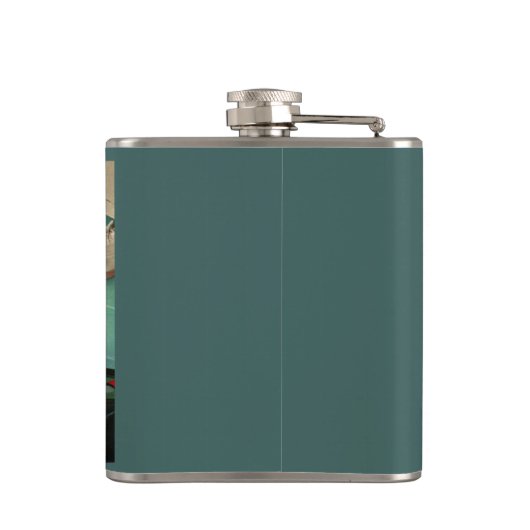 1950 draagbare platenspeler en heupfles (Achterkant)