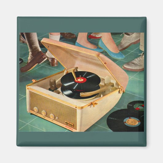 1950 draagbare platenspeler en magneet (Voorkant)