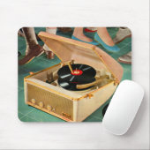 1950 draagbare platenspeler en muismat (Met muis)