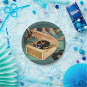 1950 draagbare platenspeler en papieren bordje (Feest)