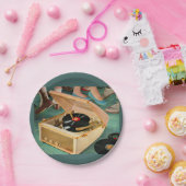 1950 draagbare platenspeler en papieren bordje (Feest)