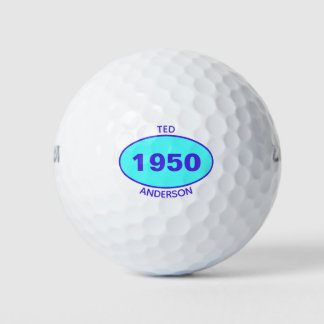 1950 Editable 70th Birthday Blue op maat Golfballen
