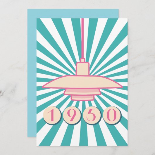 1950 en elegante uitnodiging (Voorkant / Achterkant)