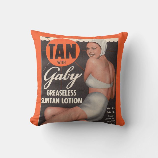 1950 Gaby Suntan Lotion and Kussen (Voorkant)